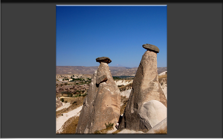 Cappadocia Stone Formation, Fairy Chimney with hat of Basalt, near Urgup