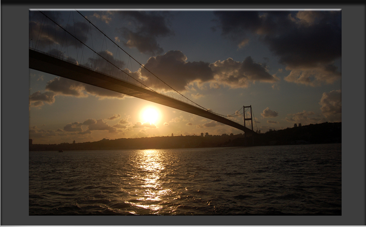 Sunset behind Bosporus Bridge